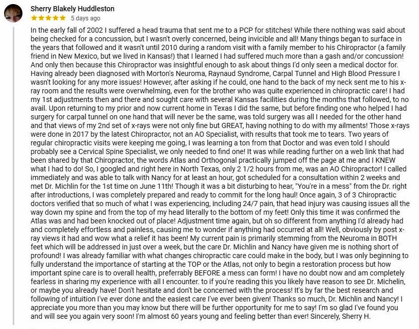 Sherry's 5 Star Google Review